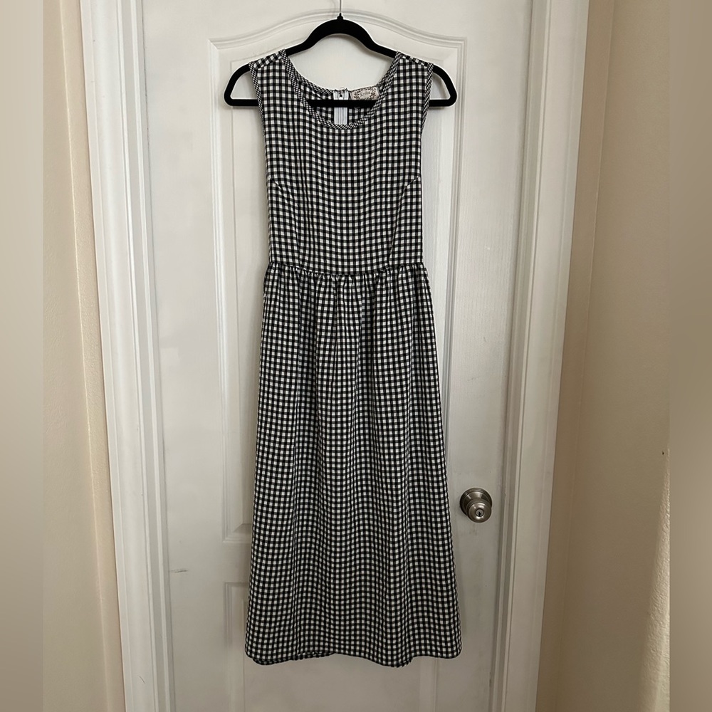 Erika Black and White Gingham Dress